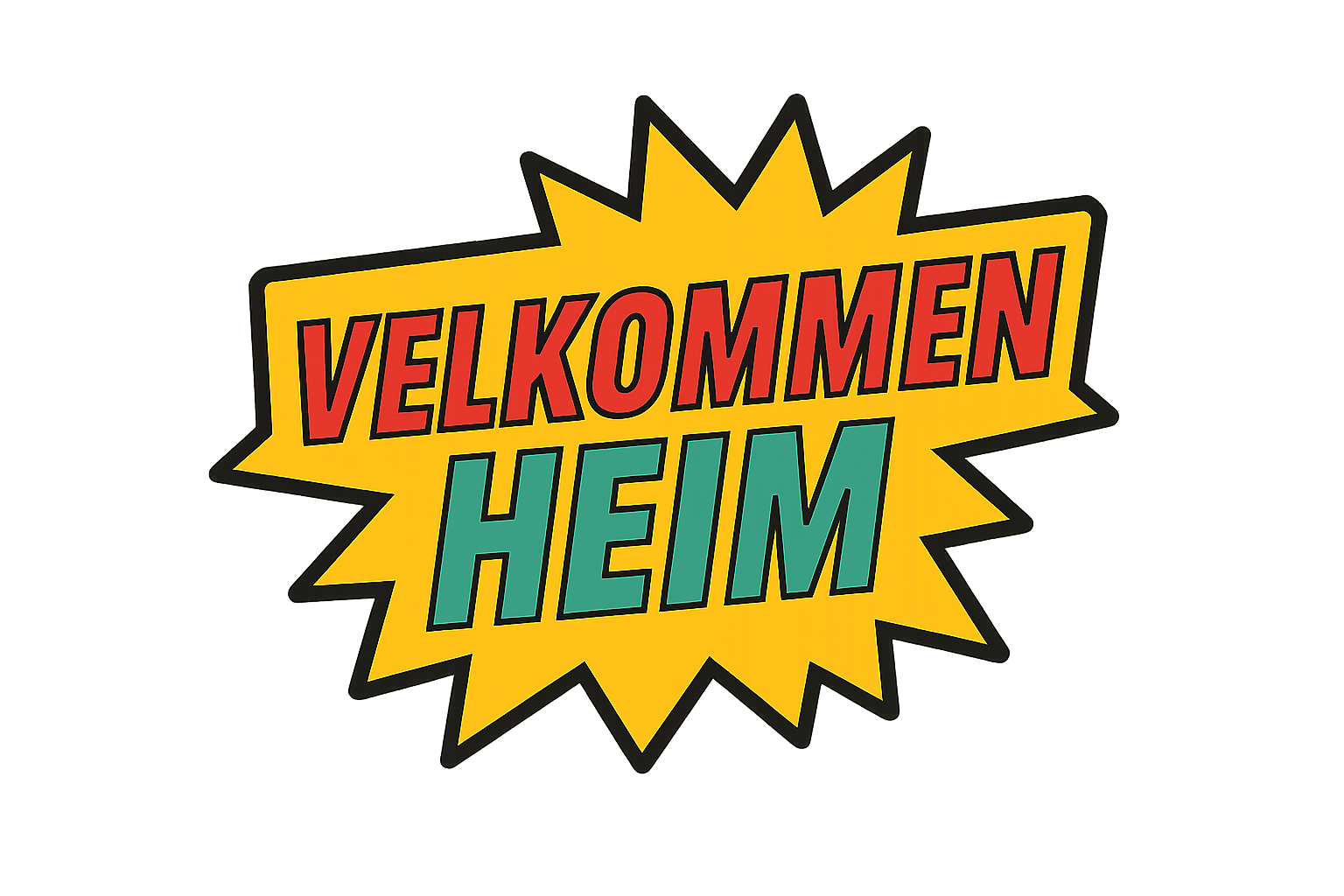 Velkommen heim pop art logo